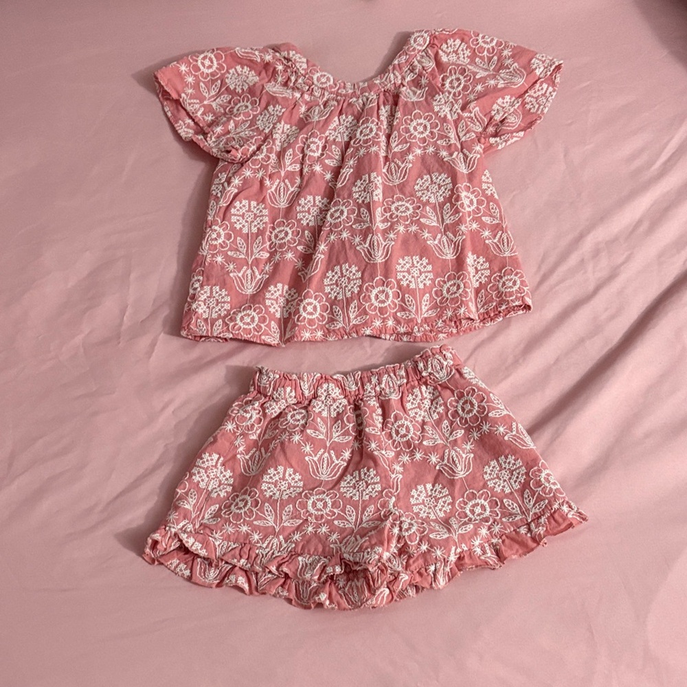Zara Pink Floral Kids Pajama Set